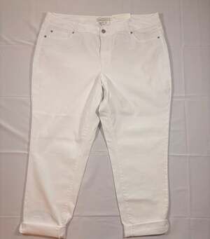 Women’s NWT C. Denim Shape Enhancing Hi-Rise Skinny White Jeans Plus Size 22W